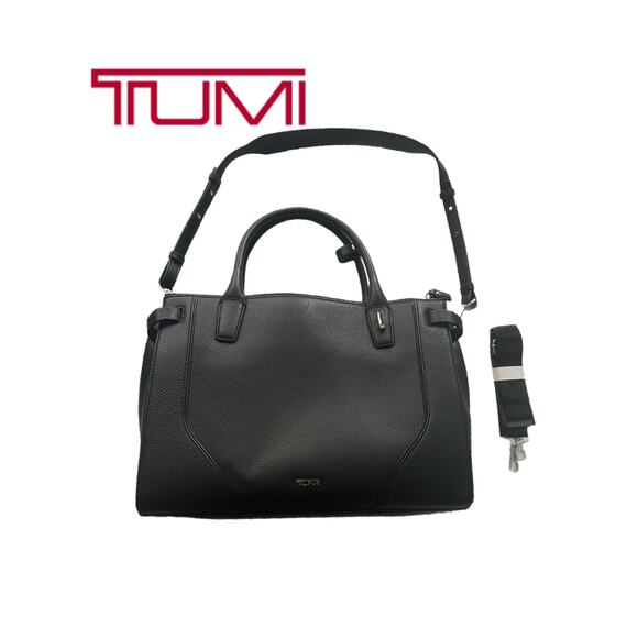 New Tumi Solid Black Briefcase / Commuter Bag - Picture 2 of 7